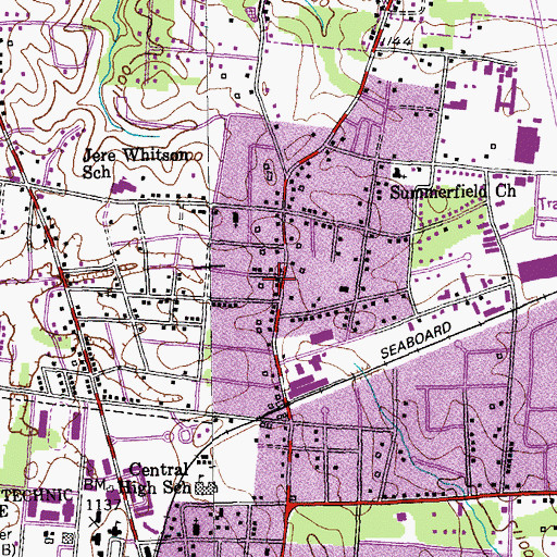 Topographic Map of Washington Avenue Baptist Church, TN