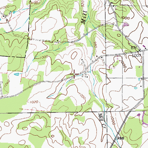 Topographic Map of Whitehall School (historical), TN