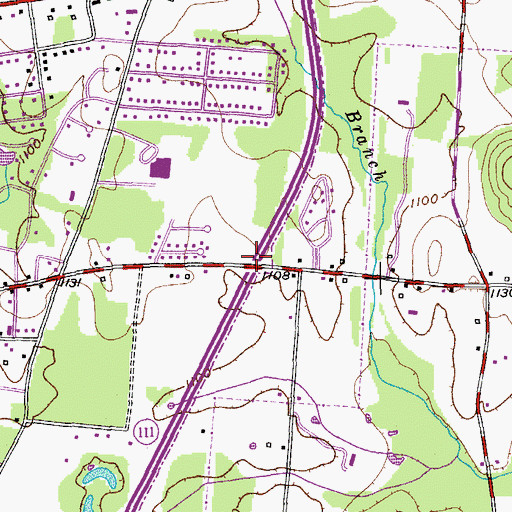 Topographic Map of Whitsons Chapel (historical), TN