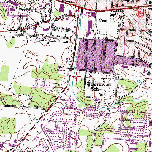 Topographic Map of Willow Tree Shopping Center, TN