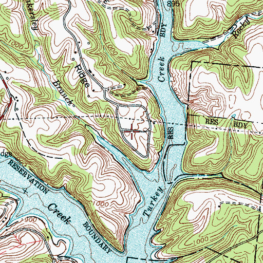 Topographic Map of Holiday Hide-A-Way Cabin Site, TN
