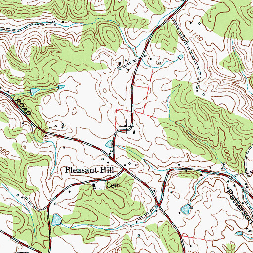 Topographic Map of East Moore School (historical), TN