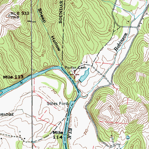 Topographic Map of Porter School (historical), TN