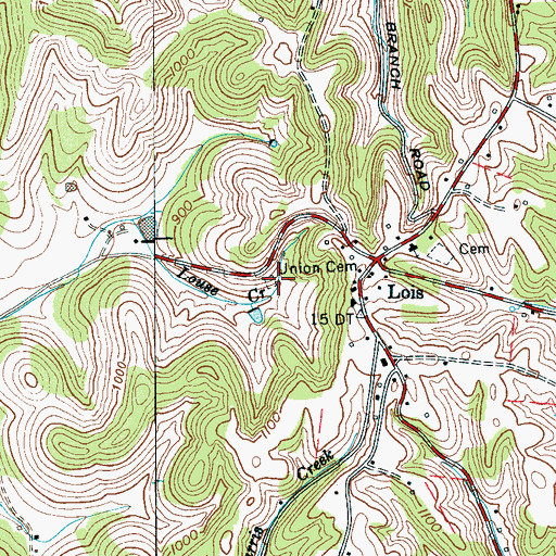 Topographic Map of Union Church (historical), TN