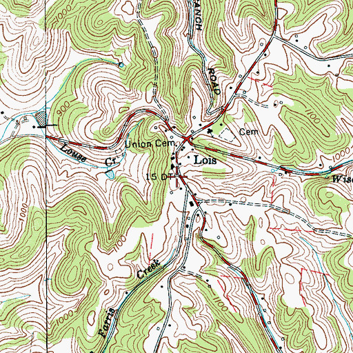 Topographic Map of Lois School (historical), TN