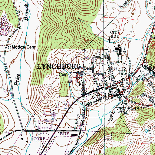 Topographic Map of Highview School (historical), TN
