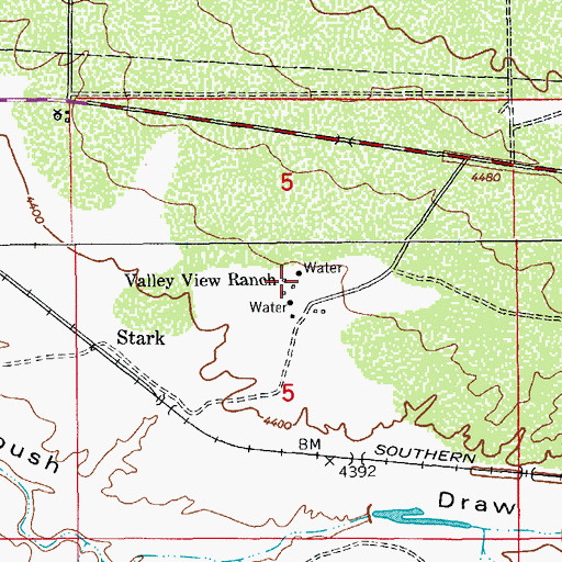 Topographic Map of Valley View Ranch, AZ