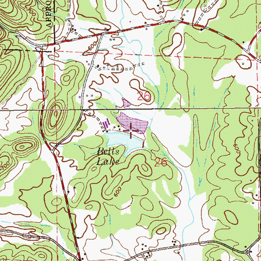 Topographic Map of Big Oak Dam, AL