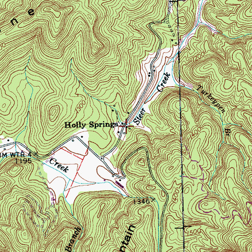 Topographic Map of Holly Springs Baptist Church, TN
