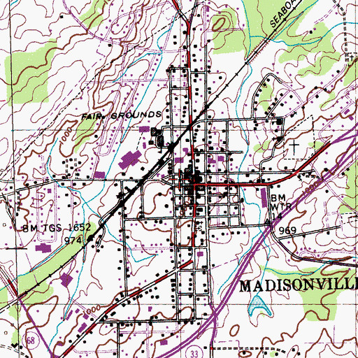 Topographic Map of Madisonville Presbyterian Church, TN