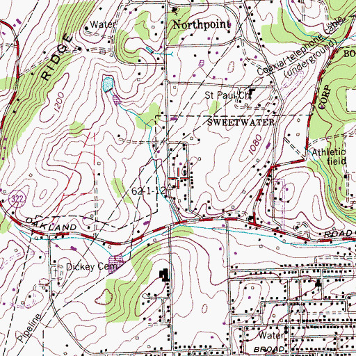 Topographic Map of Outpost Mission Church, TN