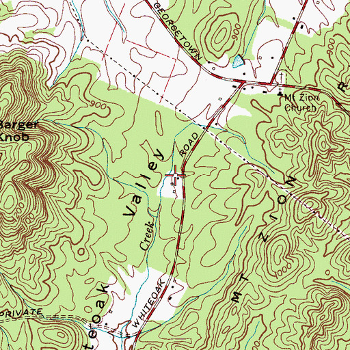 Topographic Map of Barger Cemetery, TN