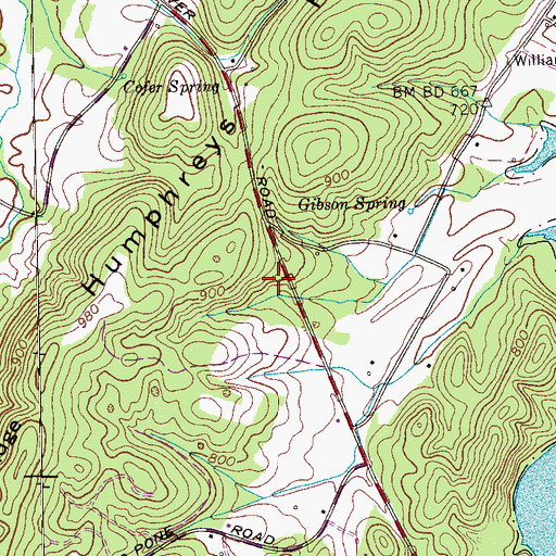 Topographic Map of Beech Springs Cemetery, TN
