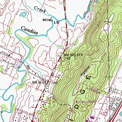 Topographic Map of Carr Cemetery, TN