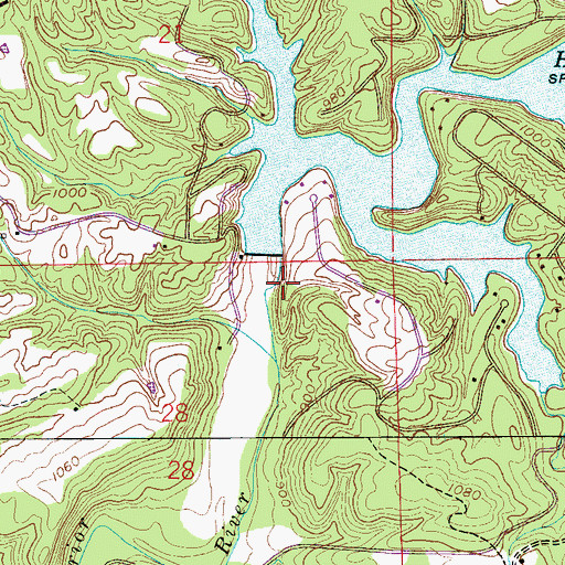 Topographic Map of Highland Lake Dam, AL