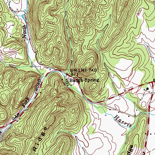 Topographic Map of Earls Cemetery, TN