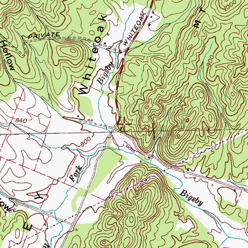 Topographic Map of Funderburg Cemetery, TN