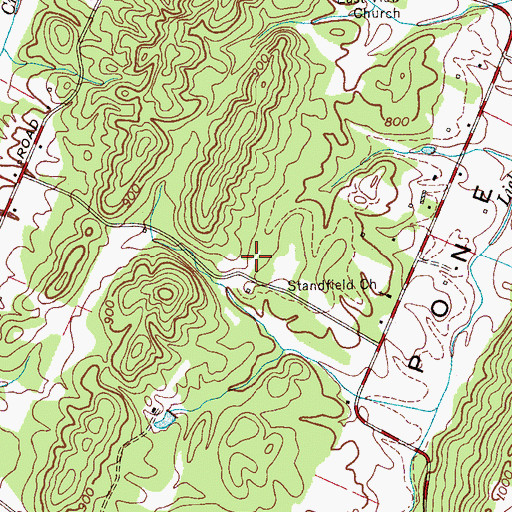 Topographic Map of Graham Cemetery, TN