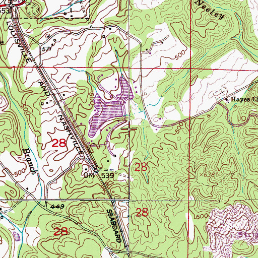 Topographic Map of Woods Lake Dam, AL