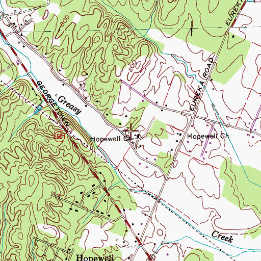 Topographic Map of Hopewell Cemetery, TN