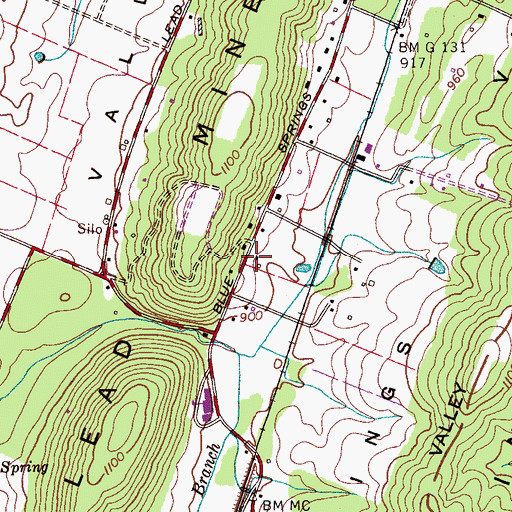 Topographic Map of Johns Cemetery, TN