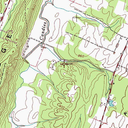 Topographic Map of Kelley Cemetery, TN