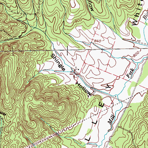 Topographic Map of Lee Cemetery, TN
