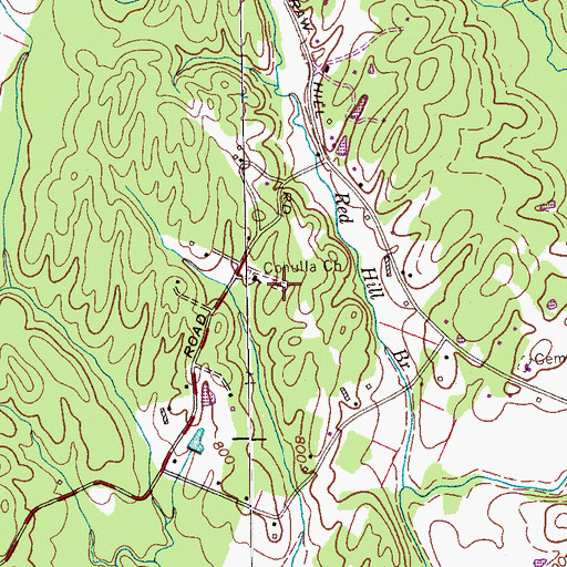 Topographic Map of Straw Hill Cemetery, TN