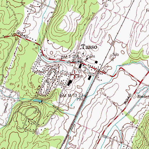 Topographic Map of Tasso Cemetery, TN