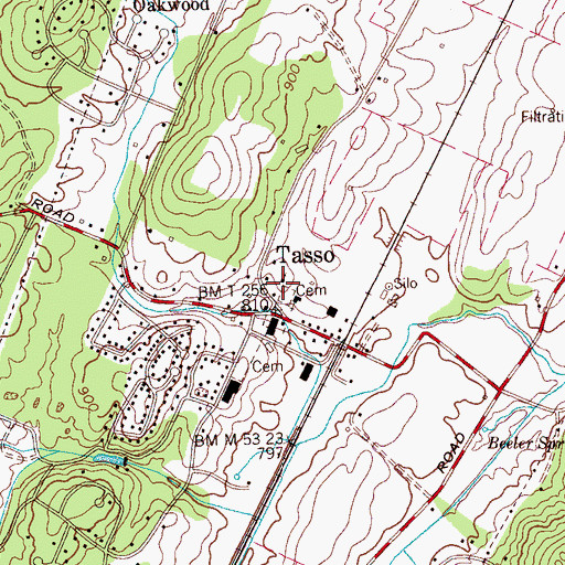 Topographic Map of Tasso Christian Church, TN
