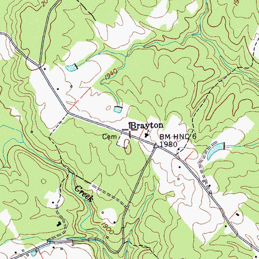 Topographic Map of Brayton School (historical), TN