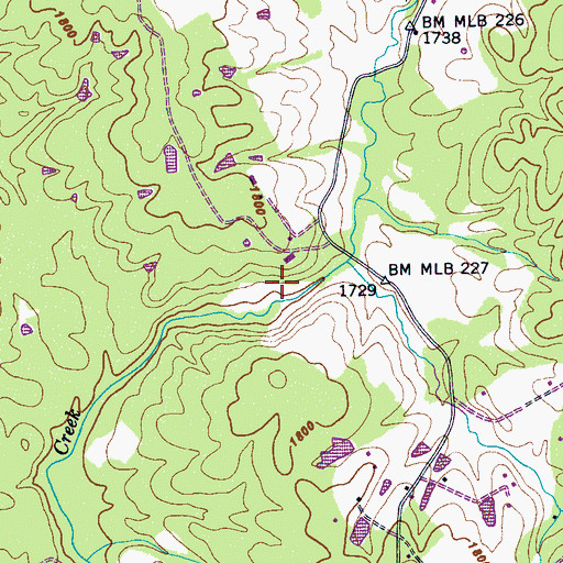 Topographic Map of Colvard Mine, TN