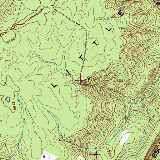 Topographic Map of Elliston Mine, TN