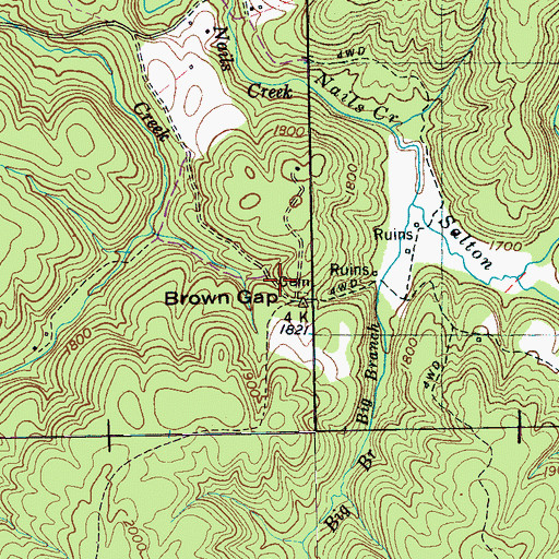 Topographic Map of Grapevine School (historical), TN