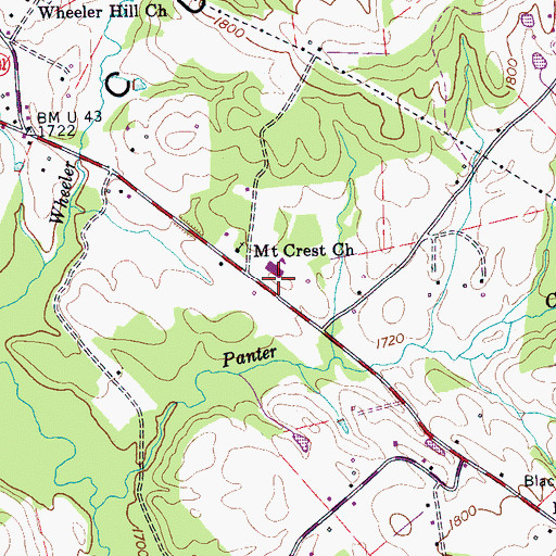 Topographic Map of Mary V Wheeler Elementary School, TN