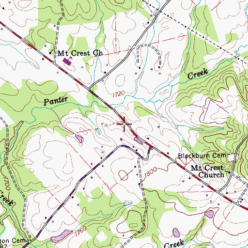 Topographic Map of New School (historical), TN