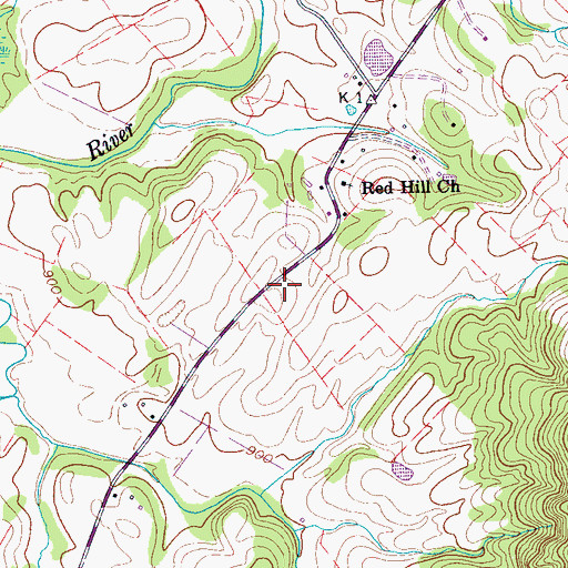 Topographic Map of Red Hill School (historical), TN