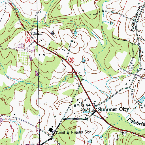 Topographic Map of Summer City School (historical), TN