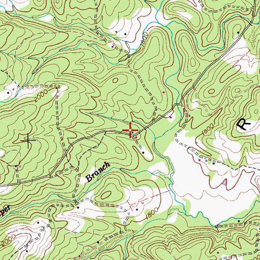 Topographic Map of Thurman Chapel (historical), TN
