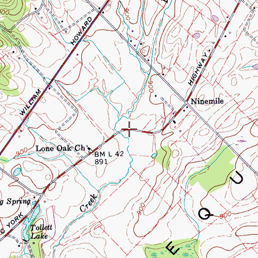 Topographic Map of Tollett School (historical), TN