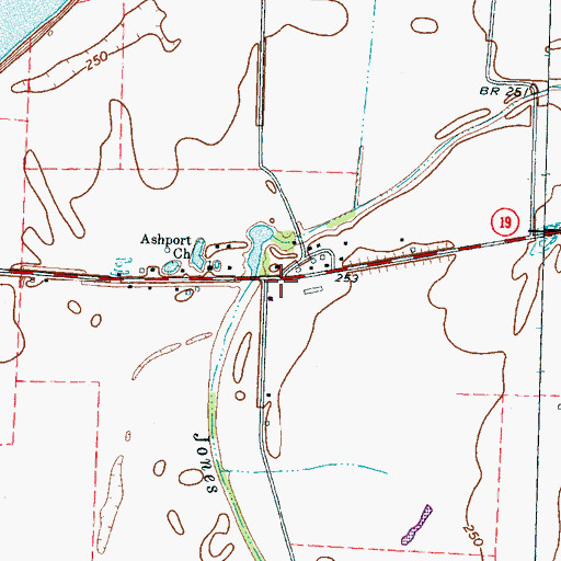 Topographic Map of Ashport School (historical), TN