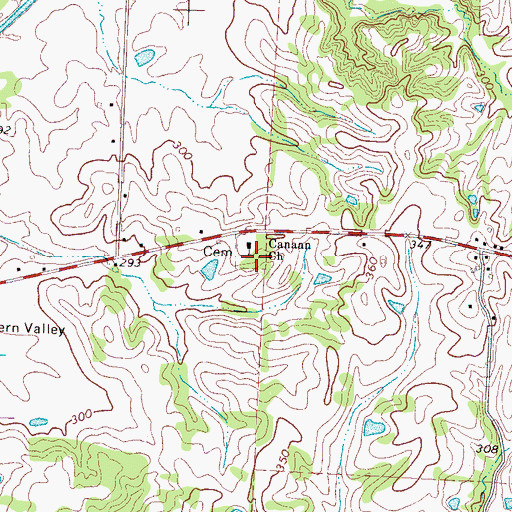 Topographic Map of Canaan Cemetery, TN