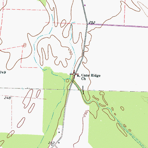 Topographic Map of Cane Ridge School (historical), TN