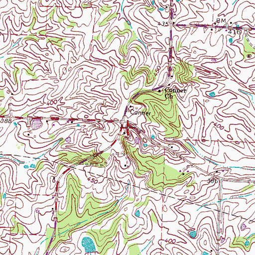 Topographic Map of Conners School (historical), TN