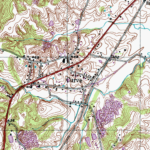 Topographic Map of Curve Baptist Church, TN