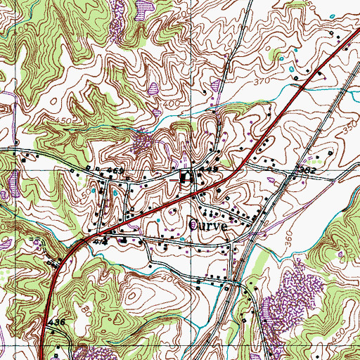 Topographic Map of Curve School (historical), TN