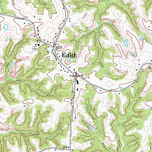 Topographic Map of Edith School (historical), TN