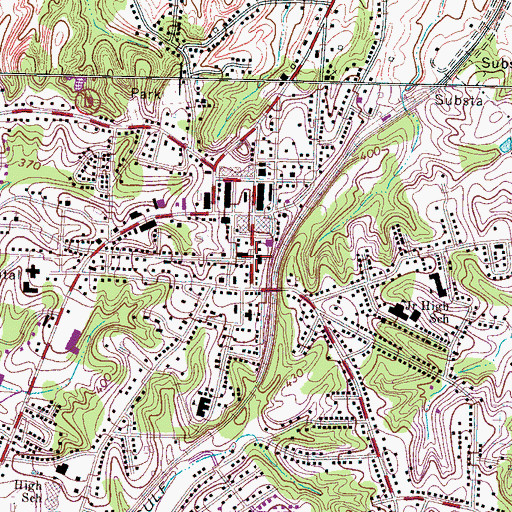 Topographic Map of First United Methodist Church, TN