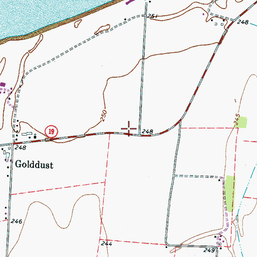 Topographic Map of Golddust School (historical), TN