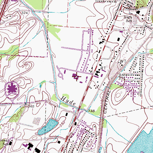 Topographic Map of Hillhaven Convalescent Center, TN